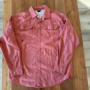 Naviskin Men's Rust Colored Long Sleeve Button Up Shirt Size S